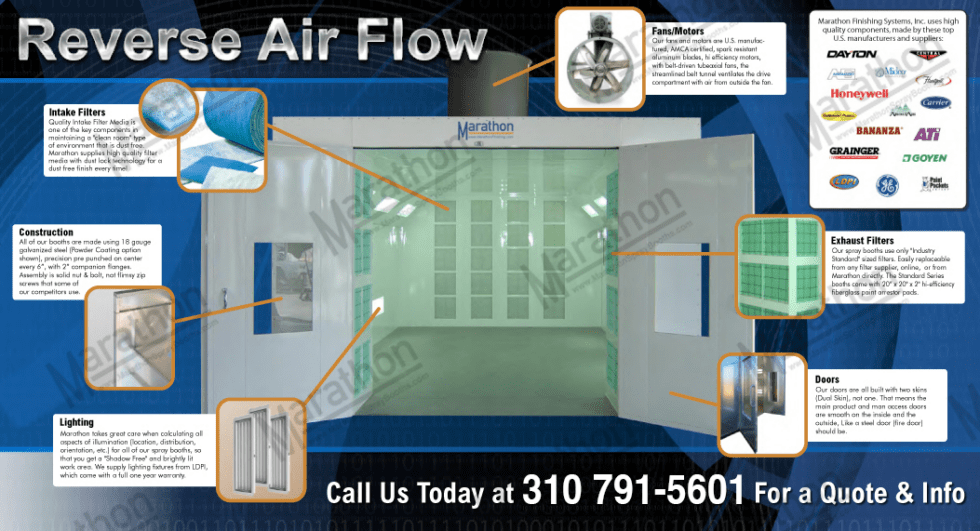 Industrial Reverse Air Flow Paint Booth | Marathon Spray Booths