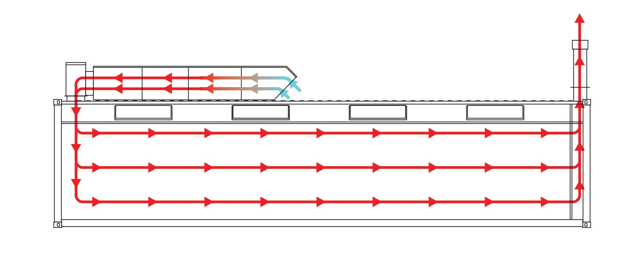 Heated Container Spray Booth Air Flow Diagram