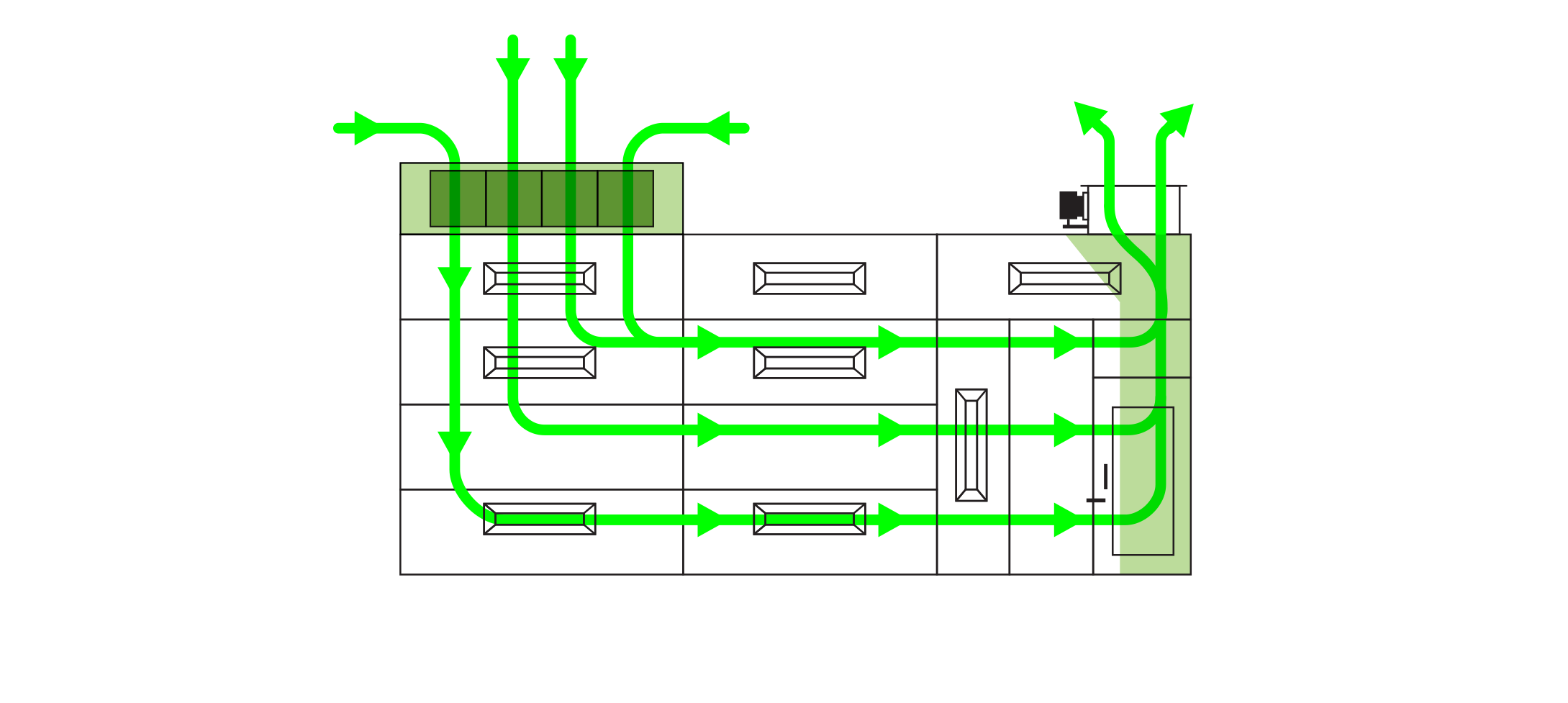 Modified Down Non Heated Draft Air Flow Diagram